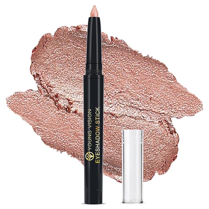 YOUNG VISION Eyeshadow Stick, Shimmer and Matte Cream Eye Shadow Brightener Sticks Eyeliner Pencil Crayon, Waterproof Long Lasting Eye Highlighter Stick Makeup,0.056 Oz(#3-Desert) (02)