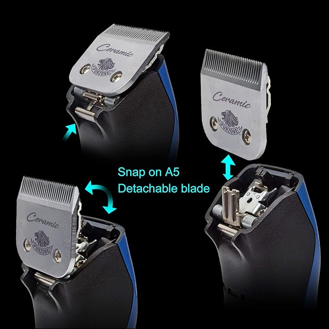 FURZONE Detachable Ceramic Blade - Size 10 Blade 1/16", Made of High-Tech Ceramic Materials, Compatible with Most Andis, Oster, Wahl A5 Clippers