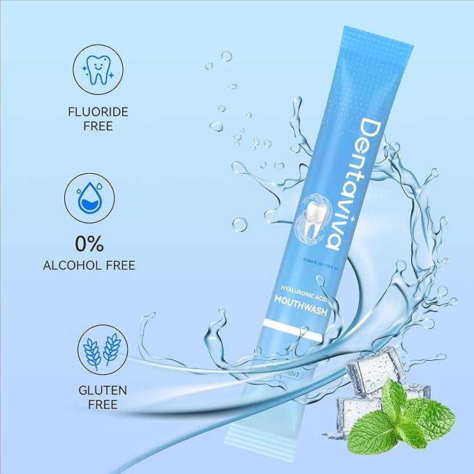 Travel Mouthwash, Fluoride Free Gentle Whitening Toothpaste, On-The-Go, Sensitivity Free, Travel Oral Care