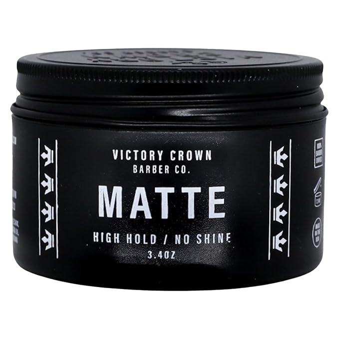 Victory Crown Matte Pomade High Hold & No Shine Hair Styling Wax for Natural & Sophisticated Looks, 3.4 Oz