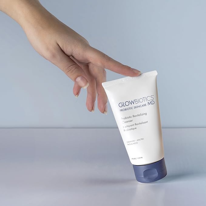 Glowbiotics Probiotic Revitalizing Cleanser - Anti-Aging Face Wash with Peptides - 5 oz - Hydrating Gel for Hormonal, Dry & Mature Skin
