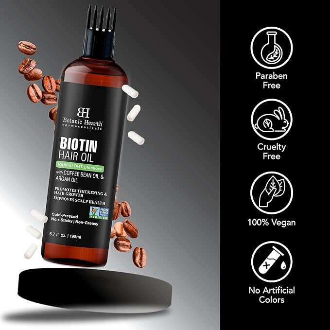 Botanic Hearth Hair Oil for Hair Growth & Home Hair Perm Kit| Strengthening Dry, Frizzy, Damaged Hair & Scalp Treatment | Biotin Hair Oil – 6.7 Fl Oz