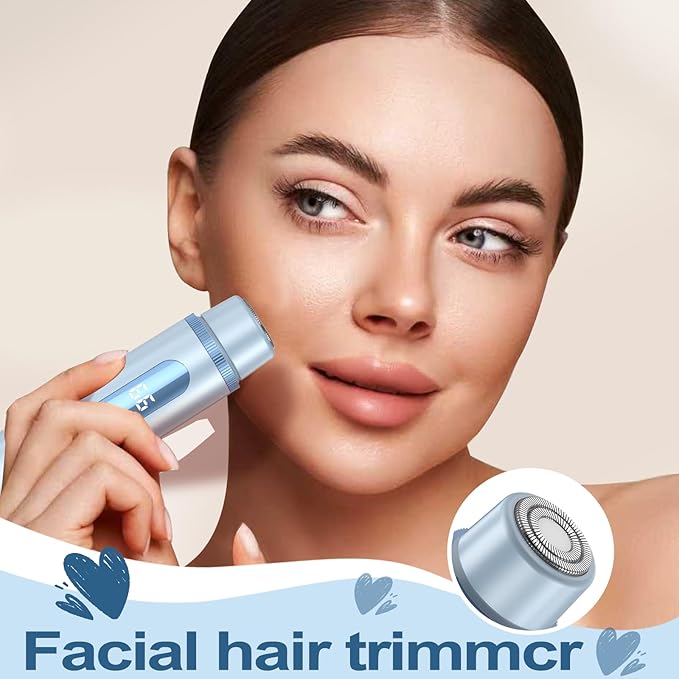 Bikini Trimmer for Women Electric Razors for Women Women's Electric Razor 2 in 1 Shaver Pubic Hair Trimmer Ipx7 Waterproof Wet Dry Use Bikini Shaver for Ladies Pubic,Legs,Face,Underarms(Blue)