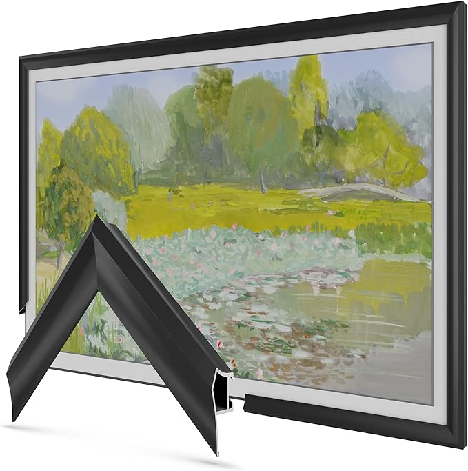 Anodized Black Prismatic 55" Alloy Deco TV Frame - Compatible ONLY with Samsung The Frame TVs (Fits 2021-2025, LS03A, LS03B, LS03C, LS03D, LS03FA)