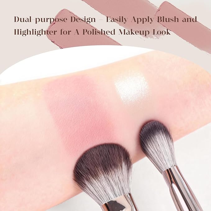 GUOXIAONIU Blush Brush for Cheeks, Blending Brush, Contour Bronzer Brush, makeup brush, Ideal for All Face Makeup & Foundation for Liquid, Cream and Powder Face Makeup, Vegan & Cruelty-Free