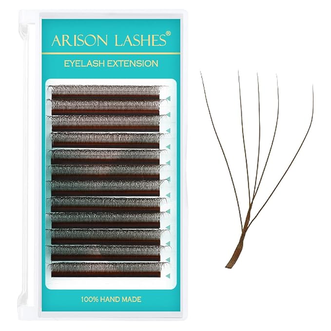 YY Eyelash Extensions Supplies Y Lash 5D Premade Fans 0.07D Curl Volume Lash Extensions Easy Fanning Lashes Matte Black Volume Eyelash Extensions(Brown-5D-0.07D-13mm)