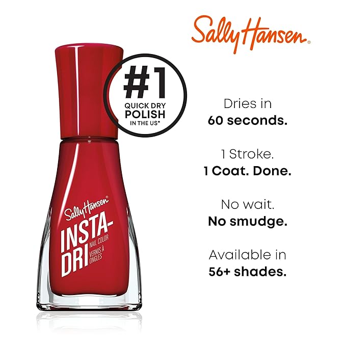 Sally Hansen Insta-Dri Nail Polish | Quick Dry, Long Lasting, Streak-Free Shine | Opaque, Glossy | 403 Go Garnet | Classic Garnet Red Nail Color