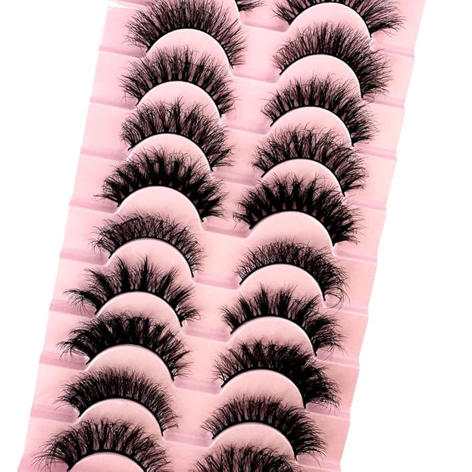 HBZGTLAD Soft Mink Eyelashes 3D Curl Winged End Eye Elongated Fake Lashes Thick Handmade Natural False Eyelash Messy Cross Lash Wholesale (G1-002)