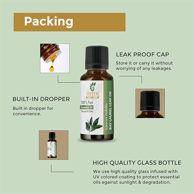 Bay Laurel Leaf Oil- (Laurus Nobilis)- Essential Oil 100% Pure Natural Undiluted Uncut Therapeutic Grade Oil 0.33 Fl.Oz.