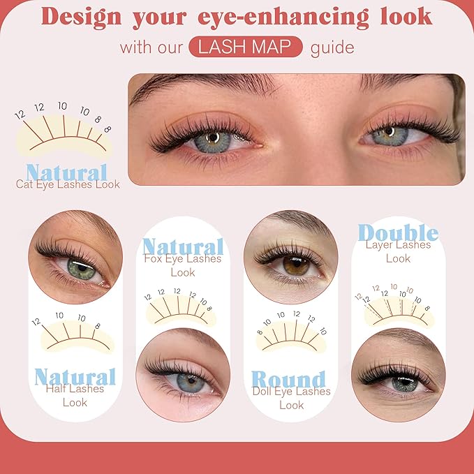 Natural Lash Clusters 8-10-12MM Short Cluster Eyelash Extensions C-curly DIY Lash Extension Eyelash Clusters Ultra Thin Lash Band Individual Lashes for Clean Girl Makeup by Newcally