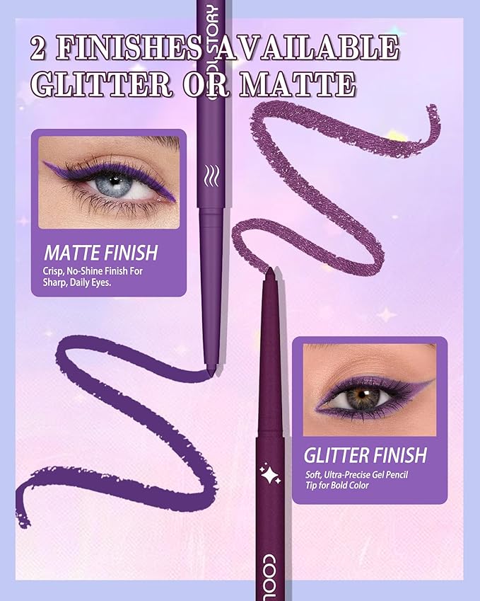 Glitter Gel Eyeliner Pencil,Retractable Cream Silvery Eye Liner Pencils,Waterline Eye Makeup Liners,Waterproof & Smudge Proof Eyeliner Facial Makeup Gift for Mature Women,Girls,Christmas– G11 Silvery
