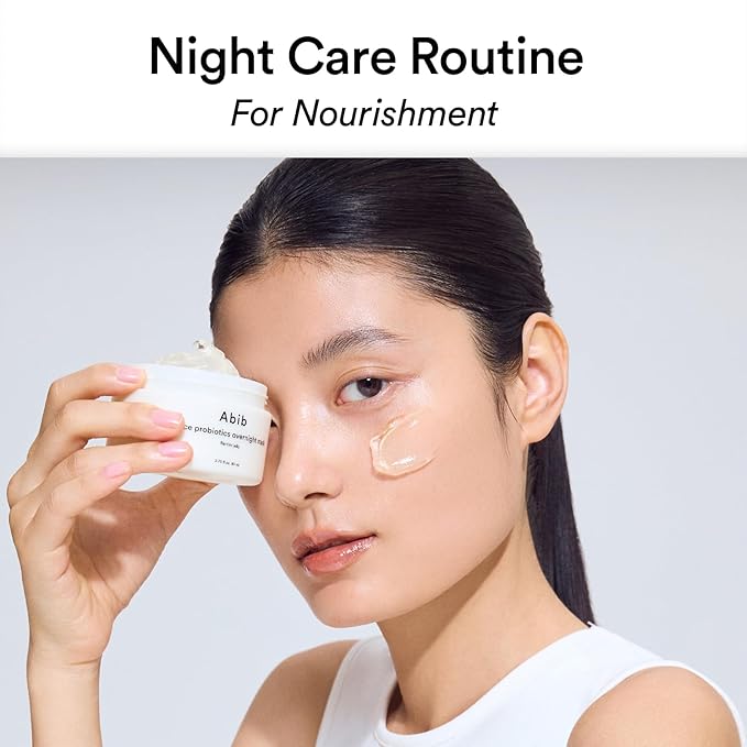 Abib Rice Probiotics Overnight Mask Barrier Jelly 2.7 fl oz I | Korean Overnight Sleeping Mask Cream Moisturizer for Glass Skin Slugging (Rice Probiotics/Barrier Jelly)