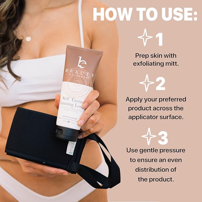 Self Tanner Back Applicator - Use With Self Tanner or Any Self Tan Product, Sunless Tanning Back Applicator, Back Lotion Applicator, Tanning Mitt for Back