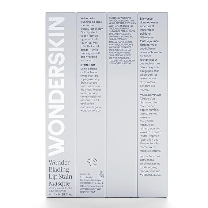 Wonderskin Wonder Blading All Day Lip Stain Peel Off Masque - Long Lasting, Waterproof and Transfer Proof Nude Lip Tint, Matte Finish Peel Off Makeup (Bella Masque)