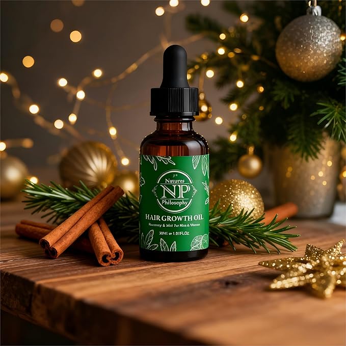 NP NATURES PHILOSOPHY Rosemary Mint Hair Growth Oil, Stimulates Hair Regrowth, Anti-Hair Loss, Nourishing Scalp Treatment for Thicker Fuller Hair, Hair Growth Products for All Hair 30ml Essential Oil