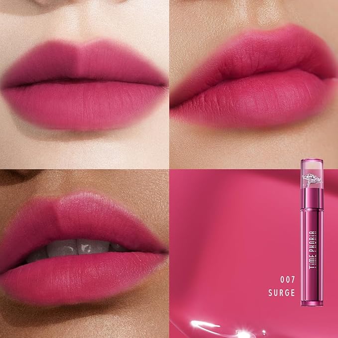 Altera Blurring Lip Tint 007 Surge, Fuschia Pink Glossy to Soft Matte Finish, Blur Lip Lines, Weightless No-Sticky Airy Velvet Texture, Vibrant Hydrating Long-Lasting Lip Makeup