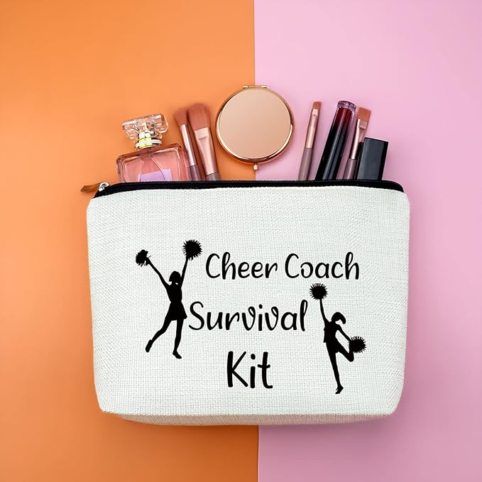 Cheer Coach Gift Makeup Bag Cheerleading Gift For Women Cosmetic Bag Cheer Team Gift Appreciation Gift For Cheer Coach Cheerleader Inspirational Thanksgiving Christmas Birthday Gift For Cheer Coach
