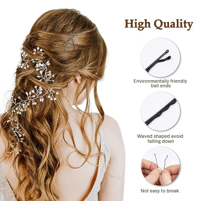 MORGLES 120Pcs Bobby Pins Black, 2Inches Bobby Hair Pins Bulk with Box for Women Girls