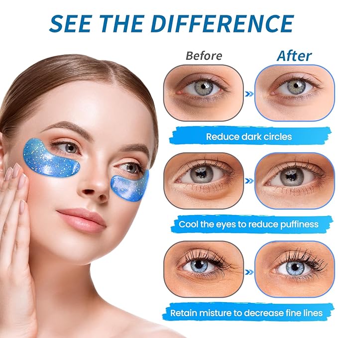 Onespring Eye Gel Pads (24 Pairs) - Under Eye Patches for Puffy Eyes, Wrinkles, Dark Circles, Natural Collagen Eye Gels, Under Eye Mask Patches for Face to Soothe Puffiness, Eye Bags