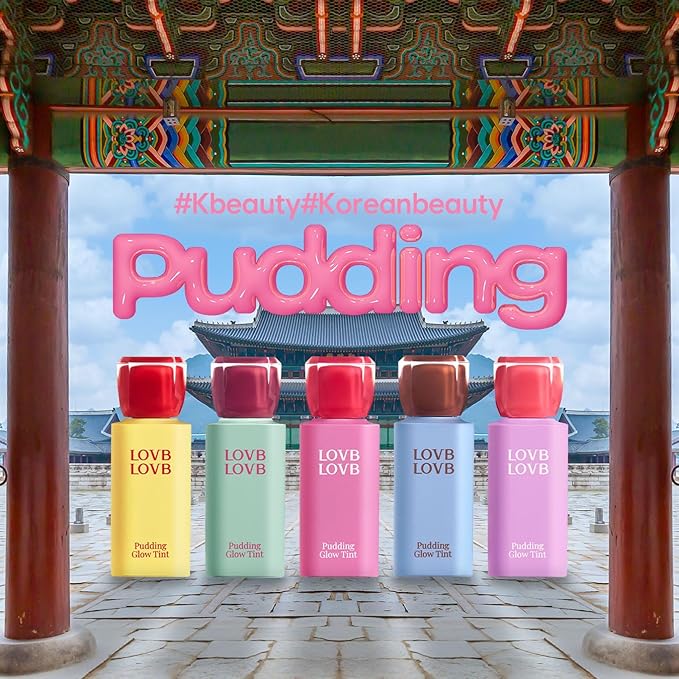 Pudding Glow Korean Lip Tint | Natural Lip Stain | Gloss to Stain | Long-Lasting & Non-Sticky | Lightweight Lip Tint | 0.14 oz. (01 RED BERRY)