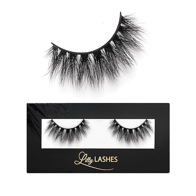 Lilly Lashes So Extra Mykonos 3D Mink Lashes, Mink Eyelashes, The Original Lilly Lash For Wispy & Natural Look, Reusable Eyelashes up to 25x, Fluffy Lashes, Strip Lashes, Lash Glue not Included