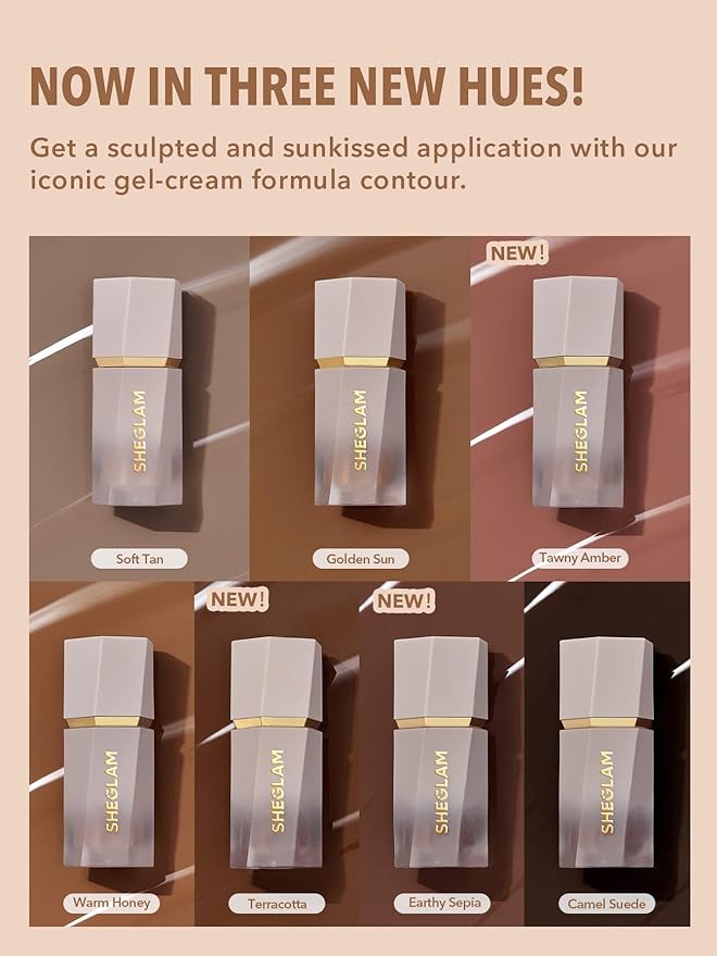SHEGLAM Sun Sculpt Cool Toned Liquid Contour Stick Long Lasting Cream Bronzer Makeup - Golden Sun