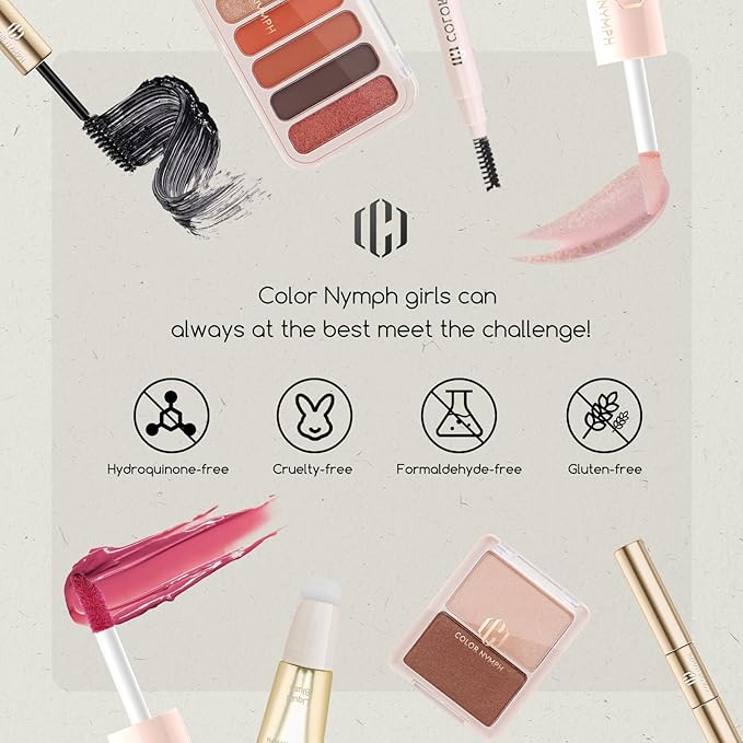 Color Nymph Makeup Kit For Teens, Girls Makeup Set With Cosmetic Bag included 9 Color Eyeshadow Palette Concealer Liquid Blush Eyeliner Lipgloss - #03