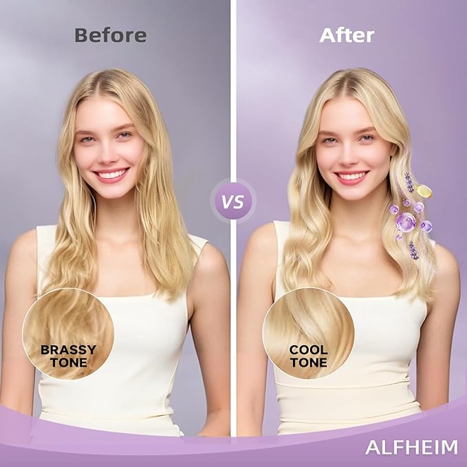 Alfheim Lavender+ Purple Hair Care Gift Set | Purple Shampoo & Conditioner for Blonde, Silver & Highlighted Hair | Neutralizes Brass, Hydrates & Shines | Sulfate-Free, Color-Safe | Holiday Gift Set