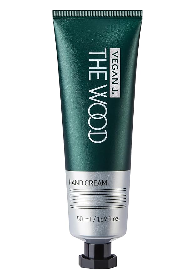 Vegan J. The Wood Hand Cream | Deep Hydration with Shea Butter | Fast-Absorbing, Non-Sticky, Vegan & Cruelty-Free Hand Care with Woody Amber Green Scent (1.69 fl.oz.)