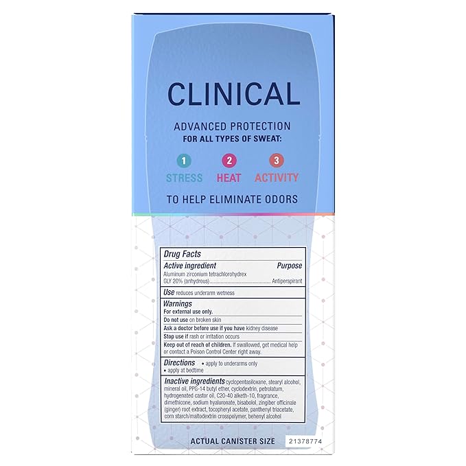 Secret Clinical Strength Antiperspirant Deodorant for Women, Stress Response, 100hr Sweat & Odor Protection, 3X Stress Protection with Hyaluronic Acid, PH Balancing Minerals, Invisible Solid, 2.6 oz