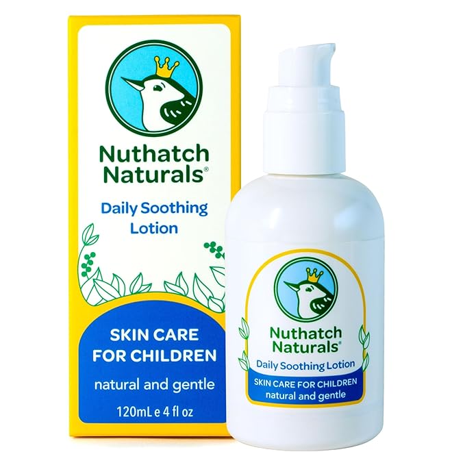 Nuthatch Naturals Kids Lotion - Daily Use Gentle Moisturizer - Plant Based, Moisturizing & Non-Toxic Soothing Lotion for Kids - Dermatologist Tested - Gentle, Mild, Hypoallergenic, Fragrance Free
