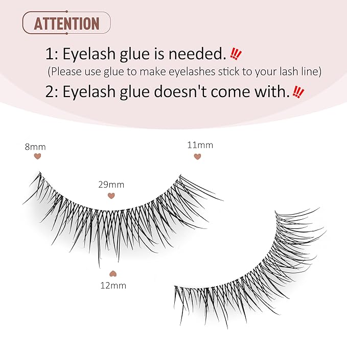 Natural False Lashes Wispy Fake Eyelashes M-64