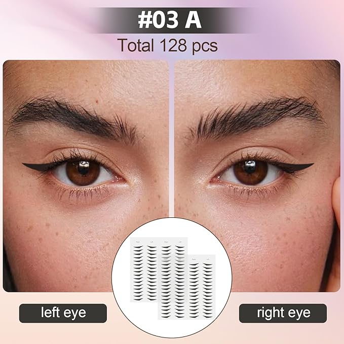 Boobeen 120 PCS Eyeliner Stickers, Adhesive Instant Cat Eyeliner Stamp, Eye Patches with Precision Tweezers, Long-Lasting & Waterproof for Easy Symmetrical Wings