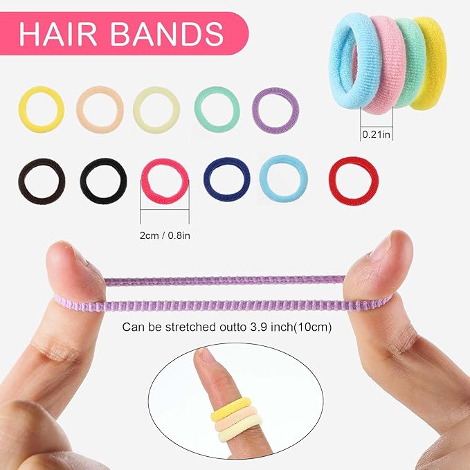 150 Pack Soft Seamless Elastic Hair Ties for Toddlers and Little Girls - No Damage Hair Bands, Ponytail Holders, and Hair Accessories Gift