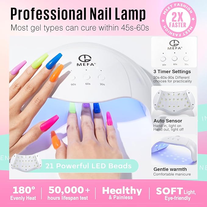 Mefa 54pcs gel nail polish