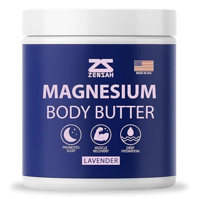 Zensah Magnesium Body Butter for Athletes - Muscle Recovery Cream with Lavender and Menthol, Post Workout Lotion for Muscle Soreness Relief & Enhanced Sleep, Valentines Day Gifts for Runners