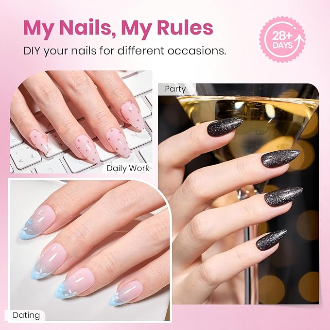Beetles Gel Nail Tips Flat-X - Almond Medium, 320pcs 16 Sizes, Pre-Etched Half Matte Full Cover Soft Acrylic Press on False Nail Extension Tips Easy DIY Salon for Flat & Natural Nail Beds