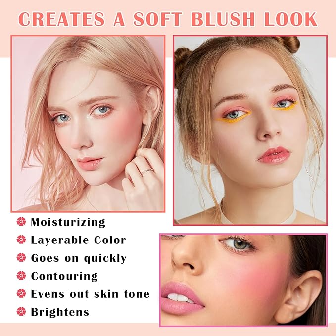 3PCS Milk Cooling Water Jelly Tint Stick Water Tint Milk Jelly Blush Tint Stick Lip and Cheek Stain Multi-Use Jelly Lip Tint Stain Non-sticky Makeup Stick(Pink+Coral+Red)