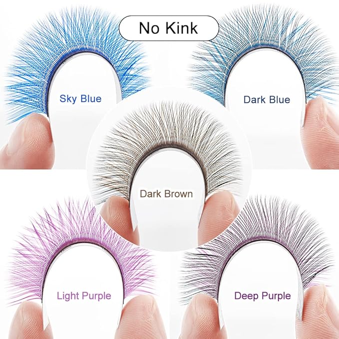 Light purple YY Eyelash Extension Lashes C Curl 0.07mm, 8-15mm Faux Mink Cluster Lash Extensions Soft Y Lashes Extensions Premade (8-15MM, 0.07-C,Light purple)