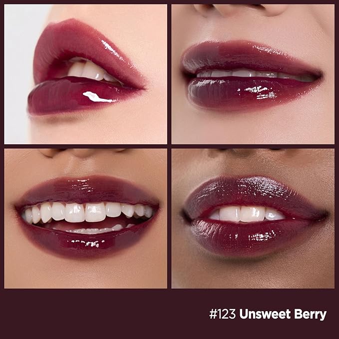 Laka Fruity Glam Tint, 4.5g/0.15oz, Glowing Lip Stain with Wide Color Spectrum, Hydrating & Lightweight Texture, Buildable Color, Non-Sticky, Vegan, K-Beauty (#123 Unsweet berry)