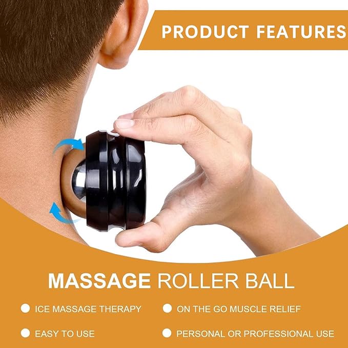Cold Massage Roller Ball - Deep Tissue, Stiffness, 6 Hours Cold Therapy Manual Massage Ball, Joint Pain, Stress Relief, Suitable for Neck, Back, Shoulders, Arms, Legs, Thighs etc