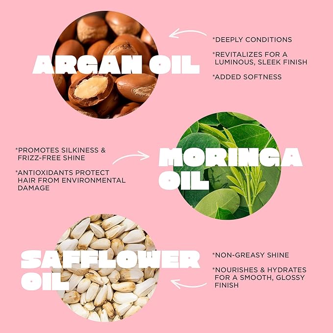 Cake Beauty Anti Frizz Shine Spray, The Shine On - Blocks Humidity for Smooth, Frizz Free, Shiny Hair - Safflower, Sweet Almond, Moringa & Argan Oil - For All Hair Types - 4.2 Oz