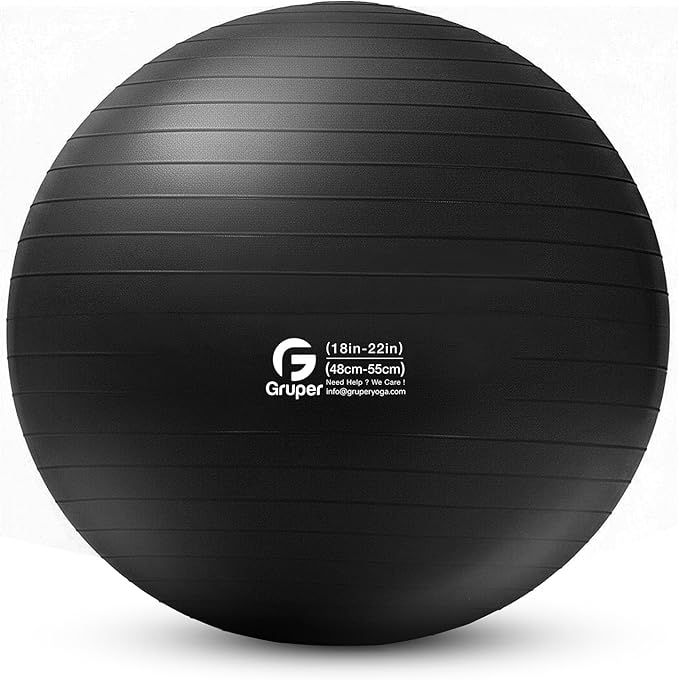 Gruper Yoga and Pilates Ball,4 Sizes Gym Ball for Fitness, Yoga, Workout, Pregnancy and Physical Therapy,Quick Pump Included,Great as Yoga Ball Chair for Office or Home Gym Equipment