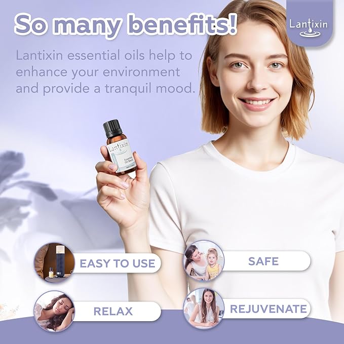 Lantixin Moonglade Soothing Essential Oil Blend for Diffusers – Lavender, Rosemary & Anthemis Nobilis Flower Essential Oil for Hotel, Home – Premium Scent – 0.5 oz
