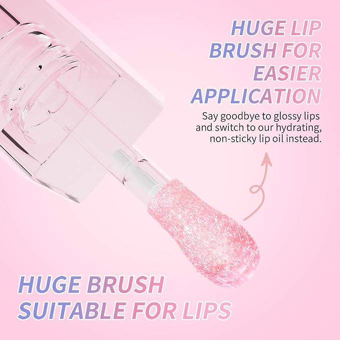 Crystal Jelly Moisturizing Lip Oil 2Pcs Hydrating Lip Moisturizing