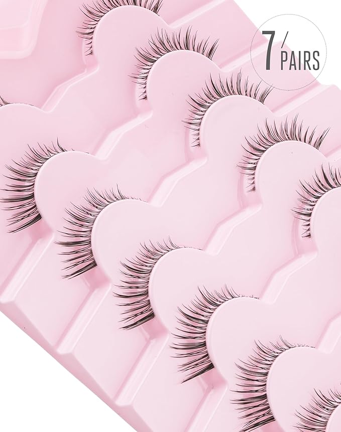 Onlyall Natural False Lashes Wispy Fake Eyelashes 7 Pairs B94