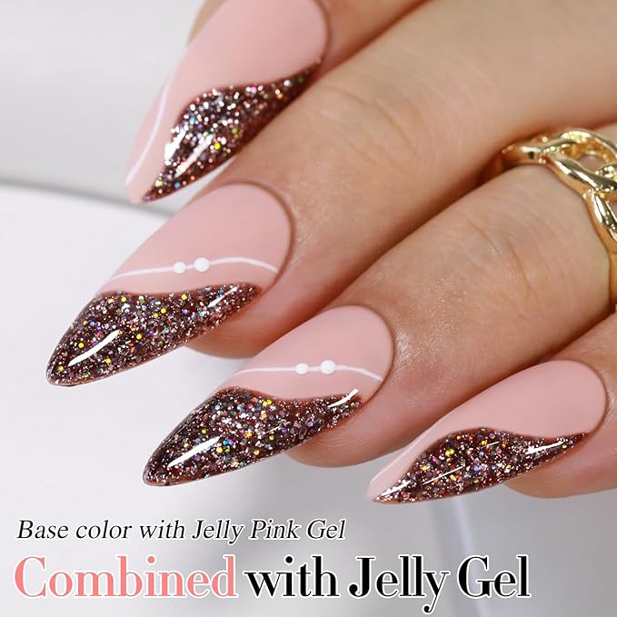 Double Rhythm 15ML Glitter Gel Polish Shimmer Reflective Holographic Color Magnetic for Nail Art Salon DIY at Home (B1134)