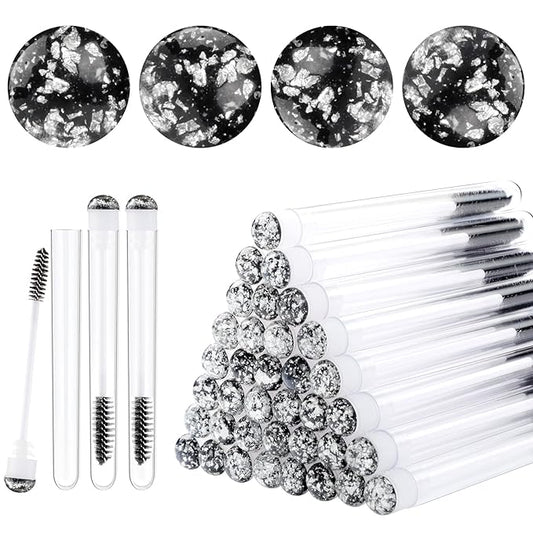 Dming 20pcs Eyelash brush Lash Wand Makeup tool Eyelash Extension supplies Cleaning brush Diamond Mascara foil black