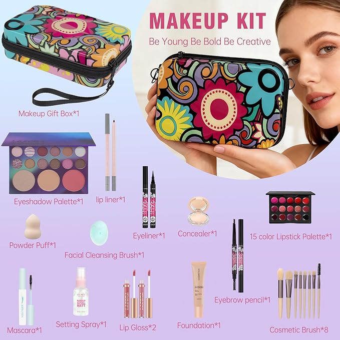 Makeup Set Makeup Kits for Teen Travel Makeup Kit Make up Set for Women Teens Girls Beginners Makeup Gift Set for Girls Teenagers