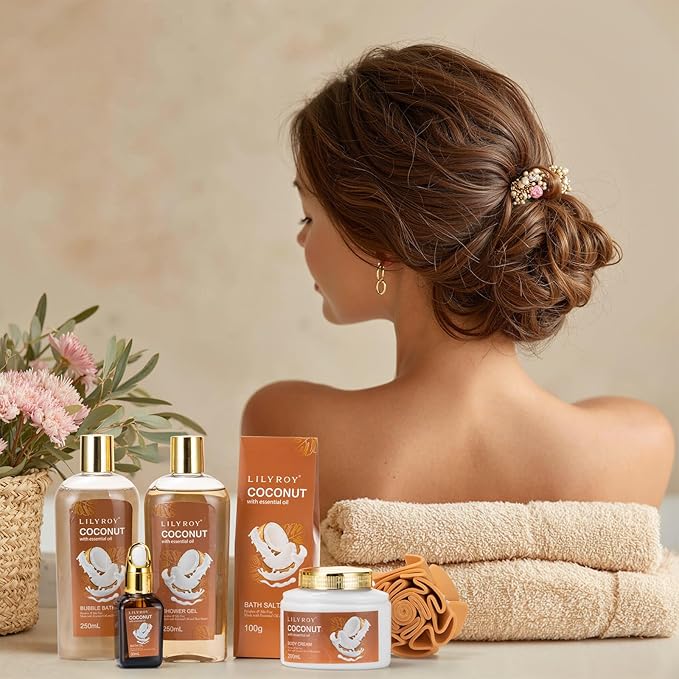 Valentines Day Gifts for Women - 7Pcs Luxury Bath and Body Gift Basket Set for Women & Men Perfect Gift | Mothers Day Gifts for Mom, Fathers Day, Birthday, Christmas Gift for Her & Him All Occasion